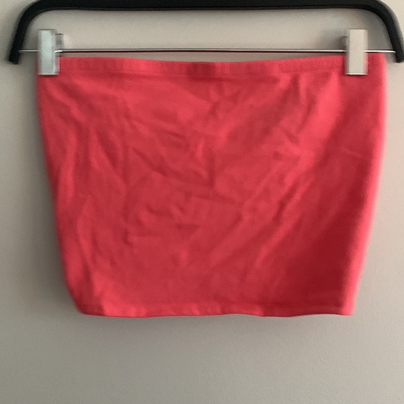 Coral pink tube top bandeau top bow tie back - Picture 2 of 4